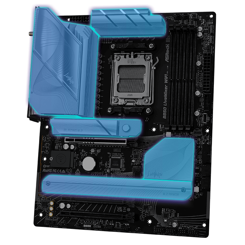 ASRock B850 Live Mixer WiFi AM5 ATX Motherboard - Newegg.com